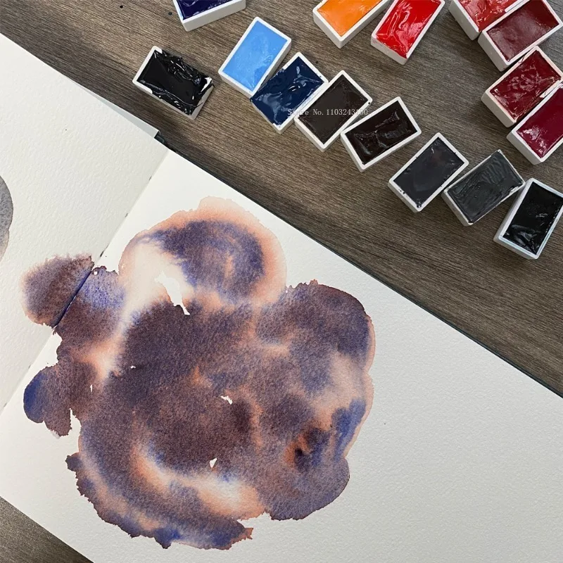 New Color Polish Layered Color Solid Watercolor Full Block/Half Block Paint Artist Grade Fine Art Painting Create Art Pigments