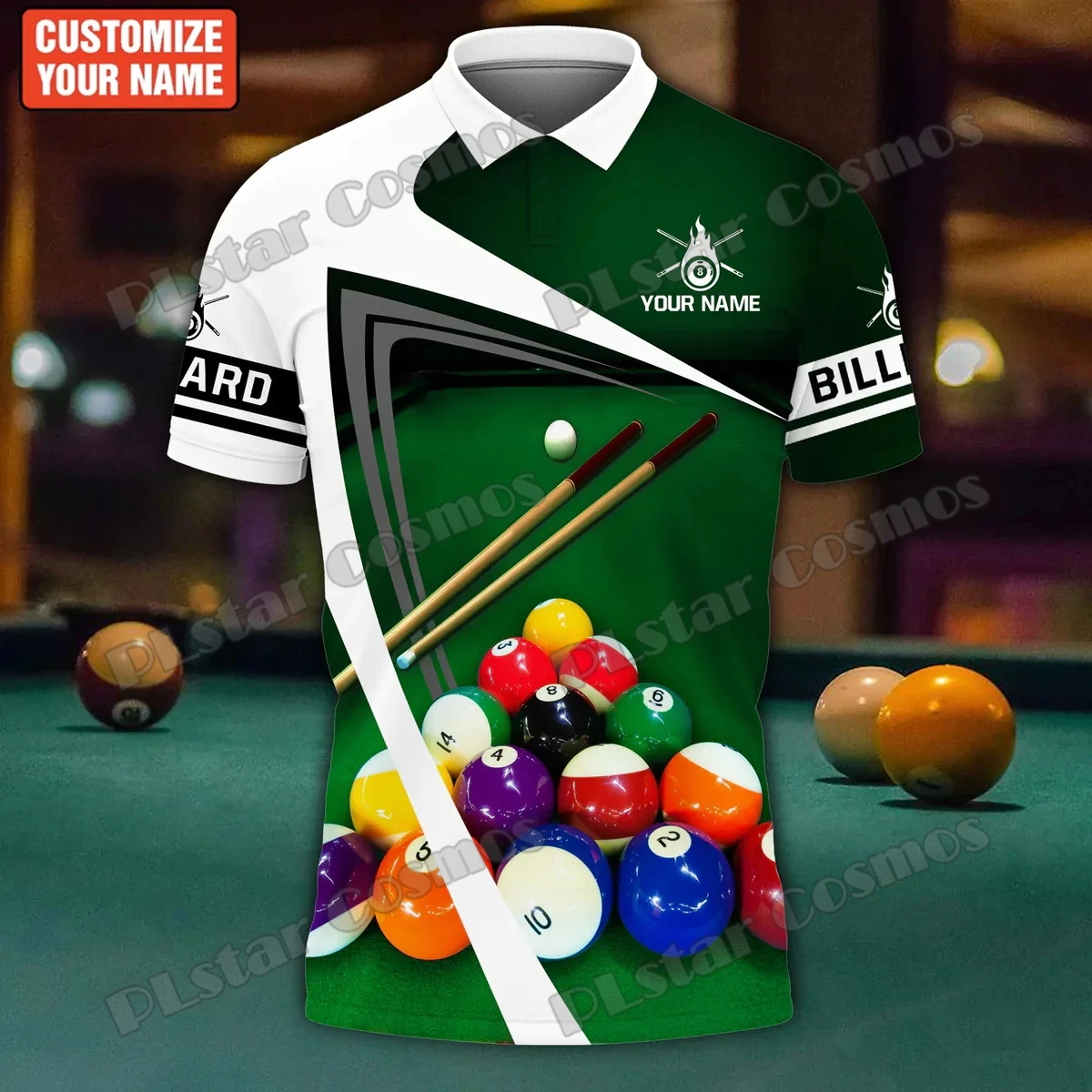 Custom Name Billiard Pool Player 3D Printed Mens Polo Shirt Summer Street short sleeve shirt Gift for Billiard Lover WK44