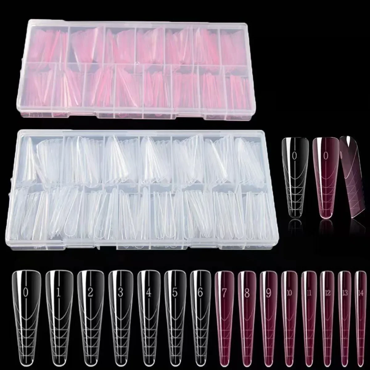 

150Pcs Dual Form with Rim Inside Nail Molds for French Manicure Poly Extended Gel Molds Acrylic Reusable Top Forms