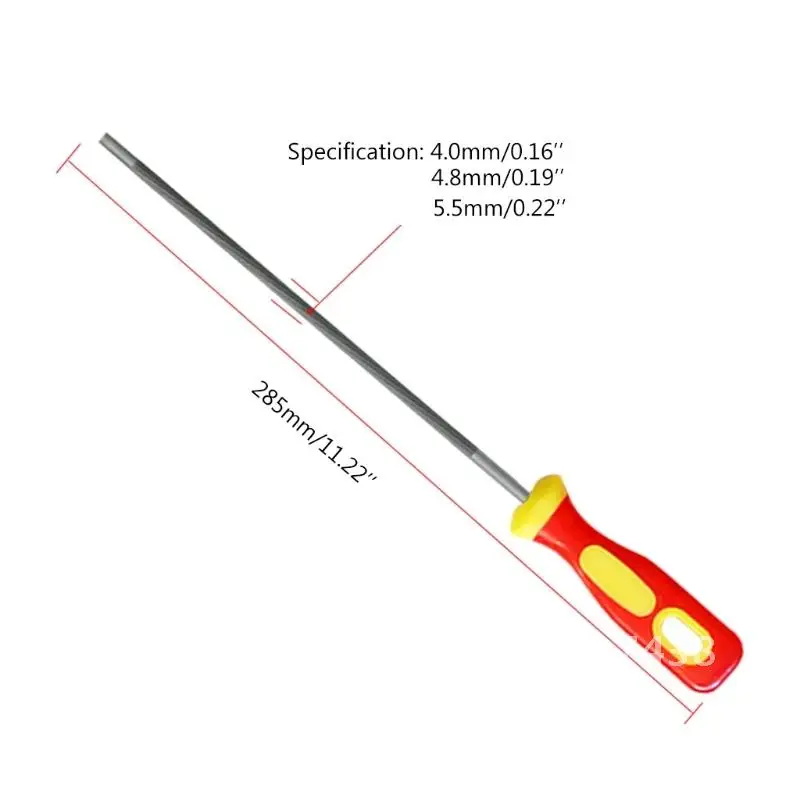 원형 고탄소강 전기톱 체인 파일, 목공 전기톱 파일용 샤프너 3 개, 4/4.8/5.5mm