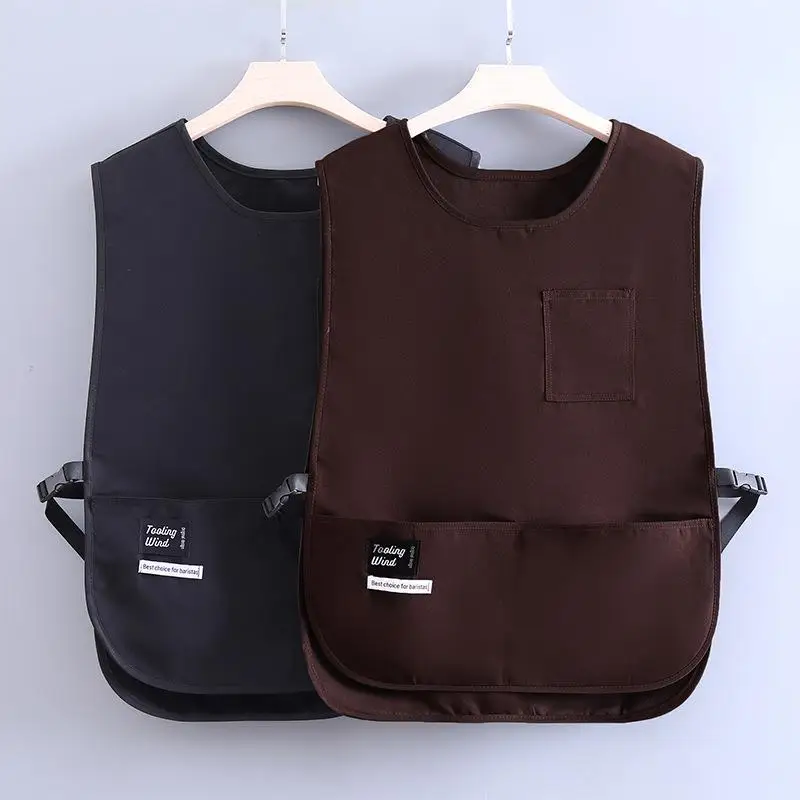 Fashionable Men Women Vests Aprons Waterproof And Oil Resistant Baristas Home Kitchens Catering Work Clothes Printed Logos