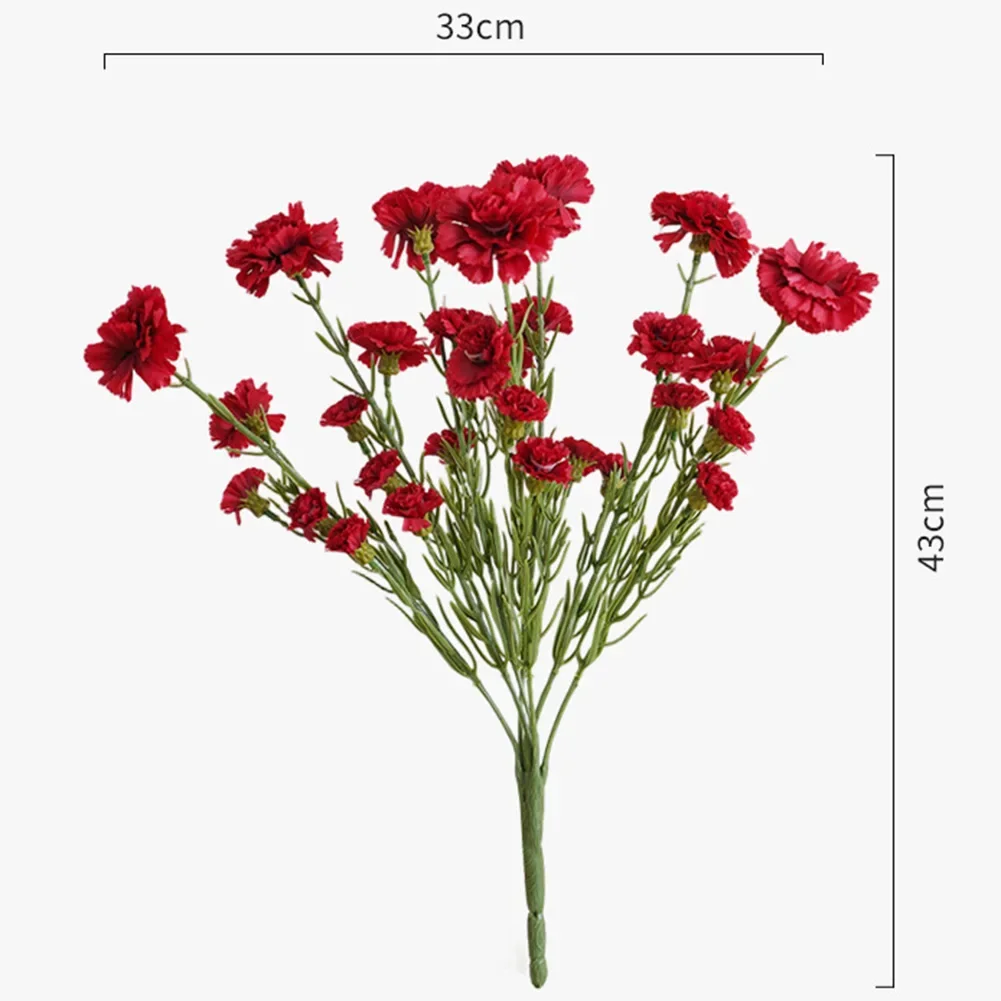 Artificial Carnations In Silk Material With Bendable Stems For Creative Floral Crafts And Educational Display Use