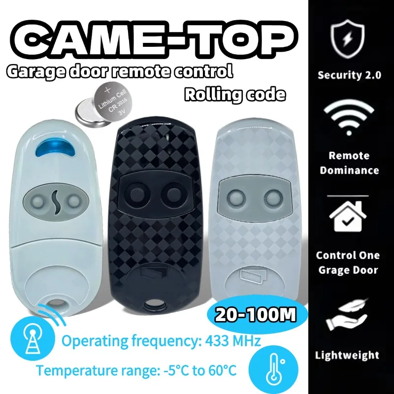Télécommande de porte de garage double canal Came Top432Na Top432Ee Top432Ev Top433.92Mhz, émetteur de copie et de clonage face à face