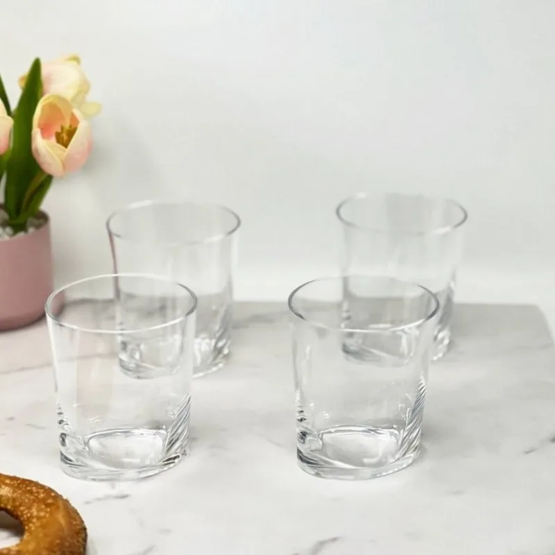 

4 Oval Acrylic Glasses Plastic Drinking Tumblers Cocktail Water Cups Reusable Shatterproof Outdoor Party Home Bar Drinkware Set