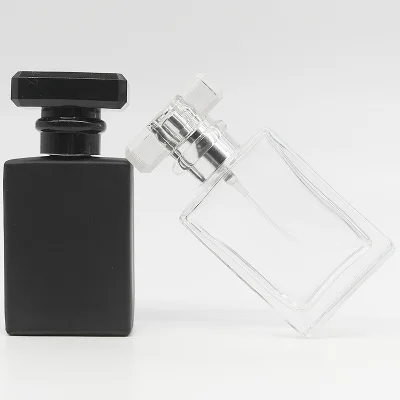 50ml Glass Empty Perfume Bottles Square Spray Atomizer Refillable Bottle Scent Case with Travel Size Portable