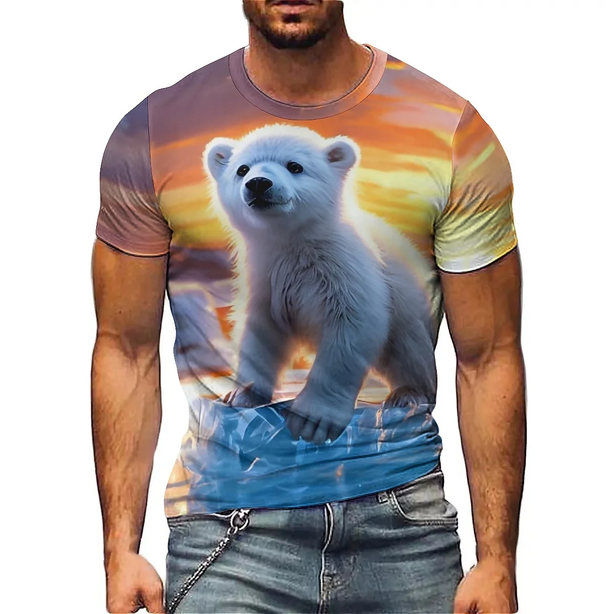 

Summer Sports Cool Outfit Men's 3D Printed Short-Sleeve T-Shirt - Student Party Wear