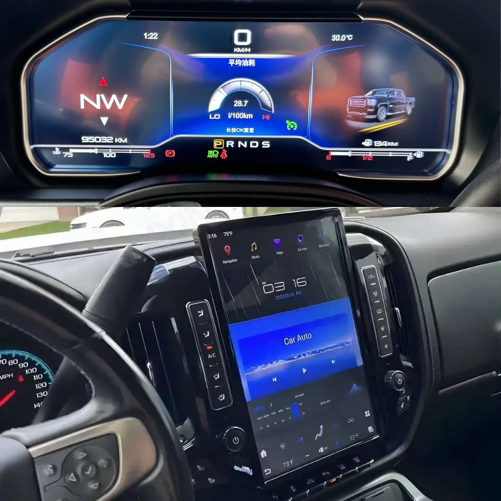 

Автоматический цифровой кластер для Chevrolet Silverado 2013-2019 для GMC Sierra 2014-2019, приборная панель, автомобильный радиоприемник, мультимедийное головное устройство Carplay