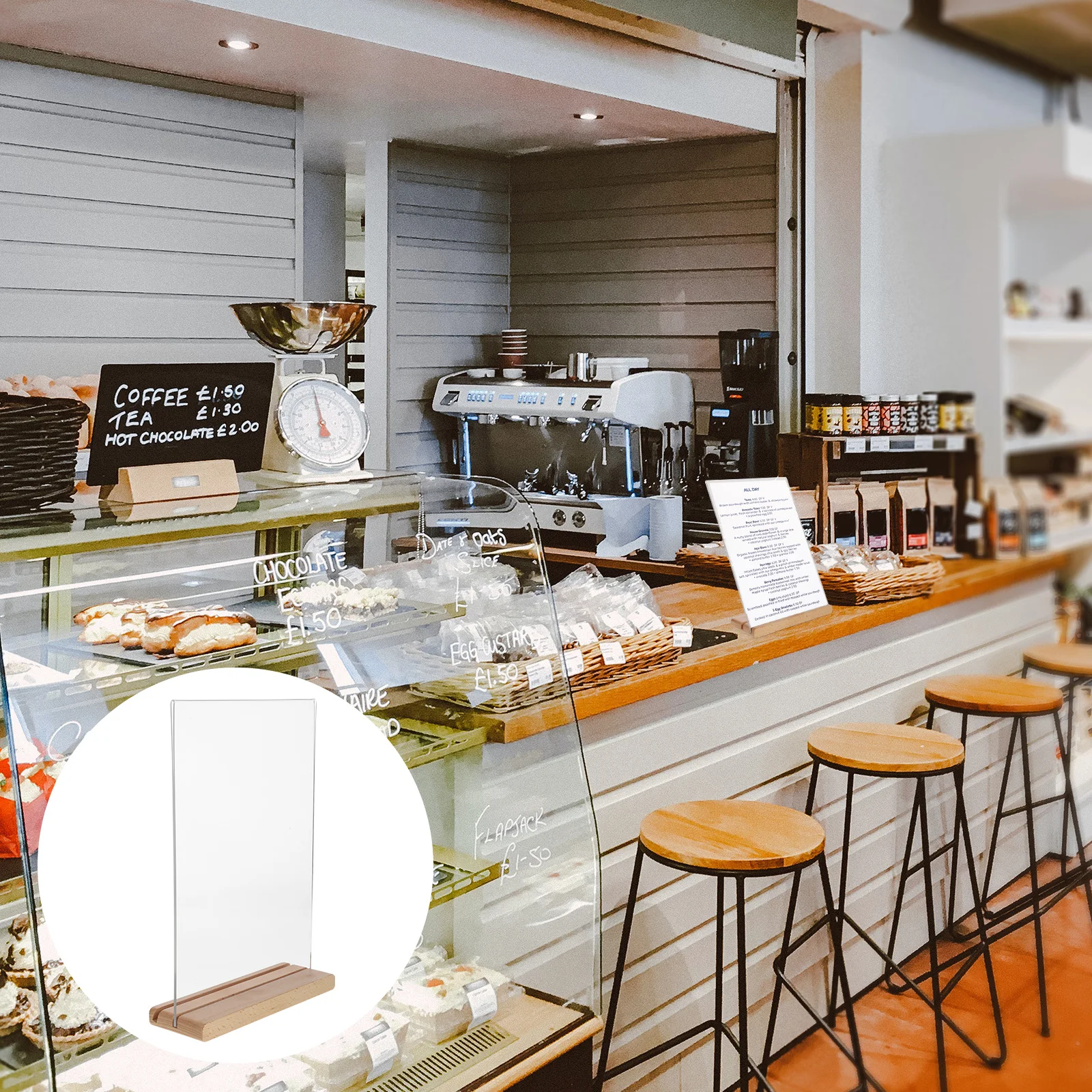 1Set Acryl Zeichen Halter Display Stand Tabletop Menü Flyer Papier Broschüre Halter Klar Display Restaurant Tisch Zeichen