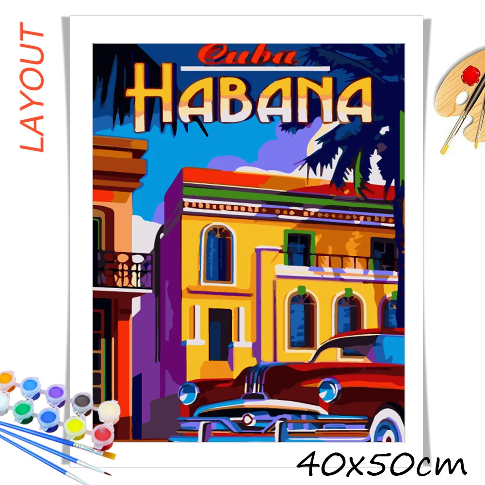 AZQSD Diy Coloring Picture By Numbers City New York Unique Gift For Children Painting By Numbers Landscape Home Decoration