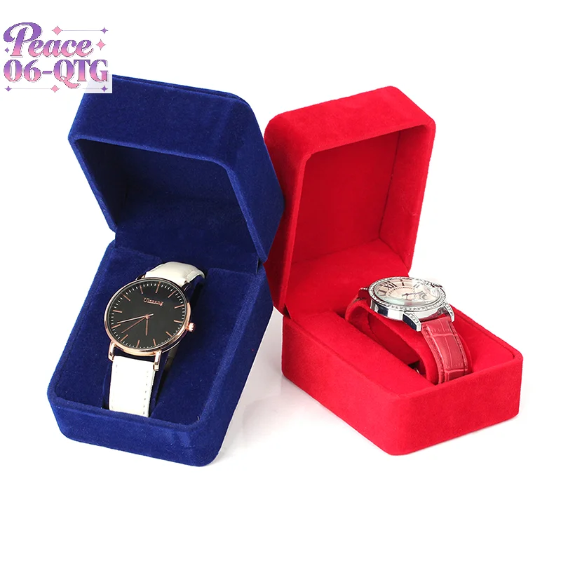 

Hot Sale Watch Box Fashion Velvet Round Corner Smartwatch Clock Storage Case Jewelry Accessories Business Packaging Boxes