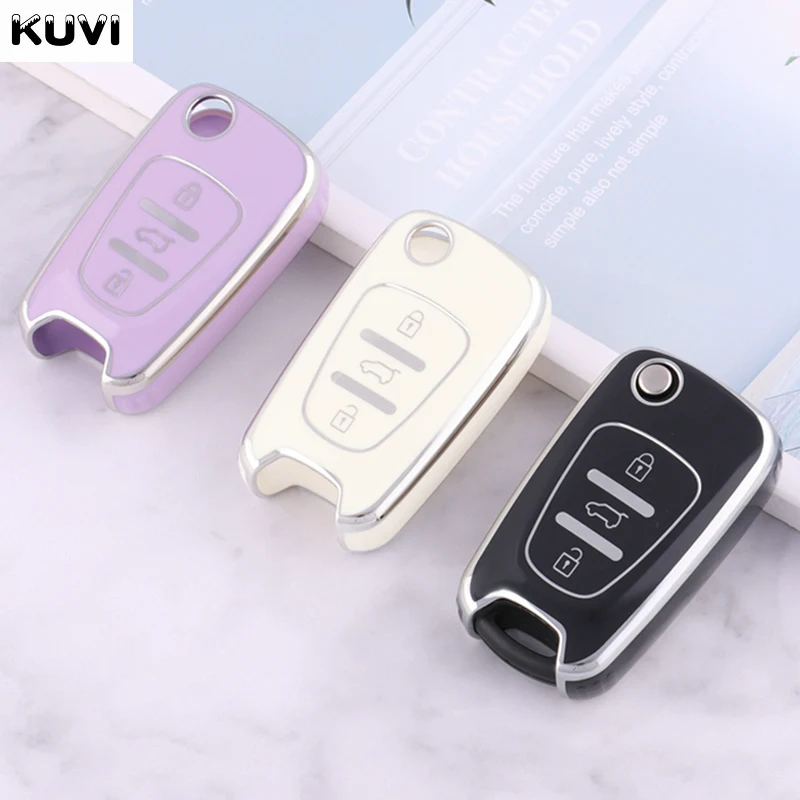 TPU Car Flip Key Case Cover Shell Fob For Hyundai I20 I30 Ix20 Ix35 Elantra Accent For KIA Sportage Rio 3 Soul Optima Ceed K5 K2