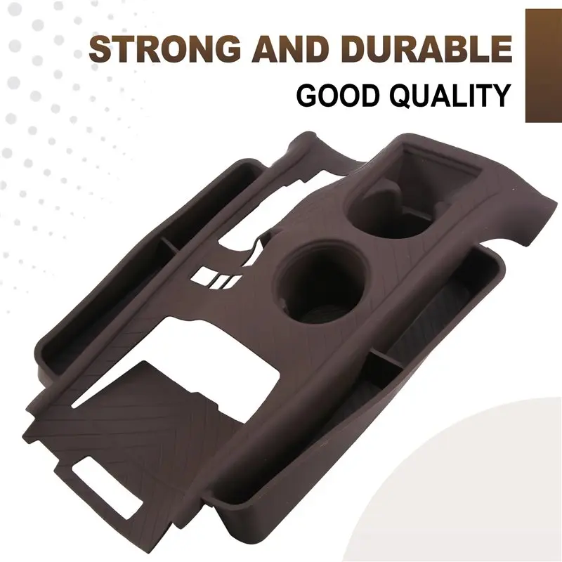 M49K-For Toyota Sienna Interior Modification Accessories Silicone Protective Mat Central Console Cup Holder Mat Brown