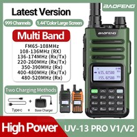 BaoFeng UV-13 PRO V1 V2 High Power Multi Band Walkie Talkie Type C Charger Long Range UV-13 UV-5R Transceiver Ham Two Way Radio