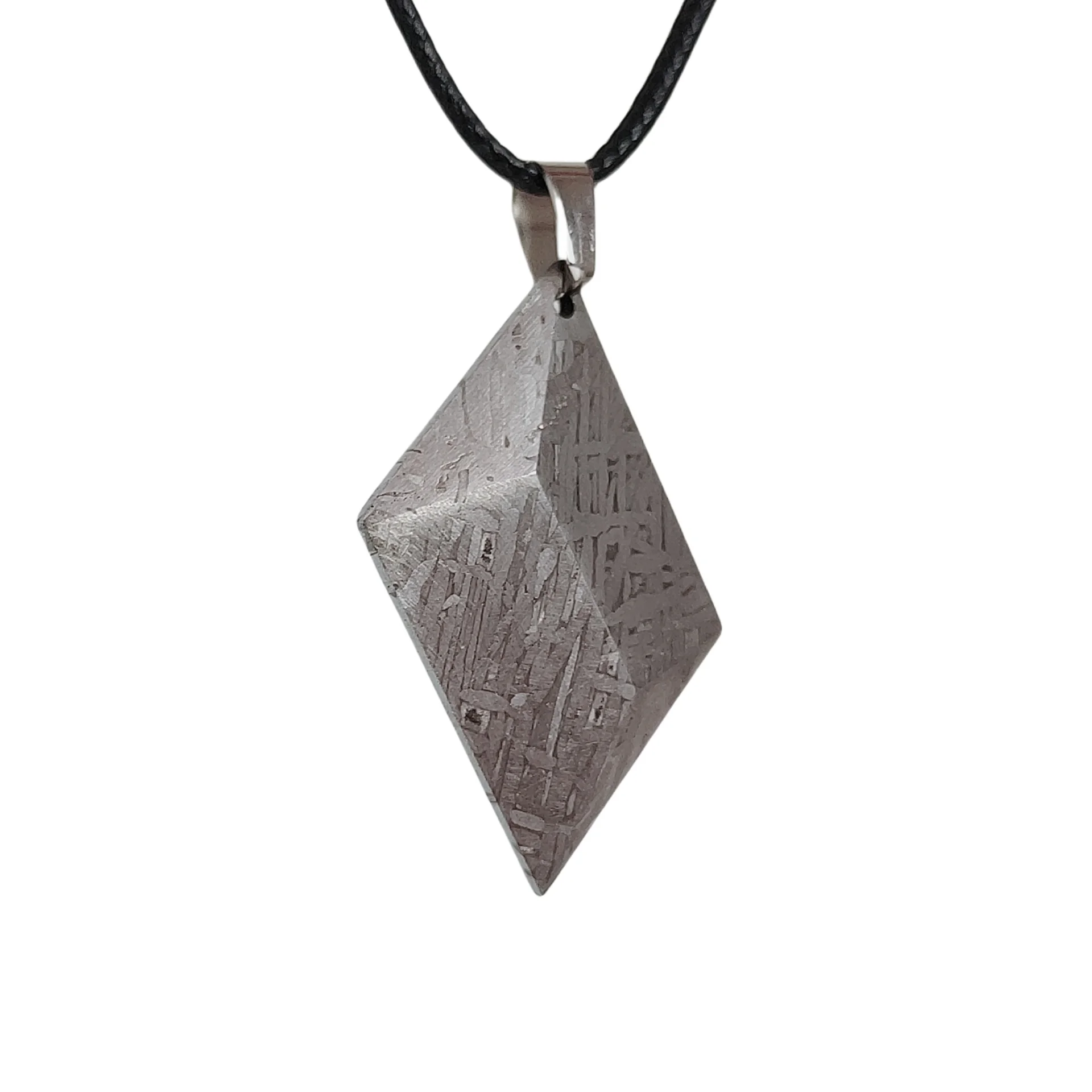 Muonionalusta Meteorite Rhombus Pendant Polished Surface Cosmic Rock Necklace Collector Grade Meteorite Gift Jewelry -LK102
