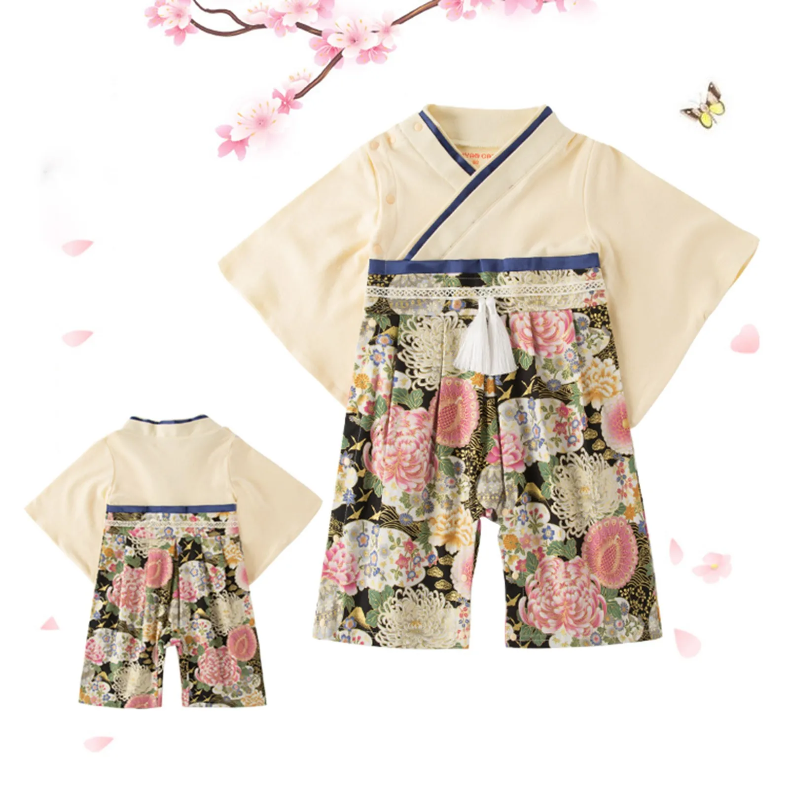 

Baby Girl Clothes Sets Japanese Kids' Kimono Set Long Sleeve Baby Romper Unisex Japanese Kimono Clothes For Teens Girls Soft