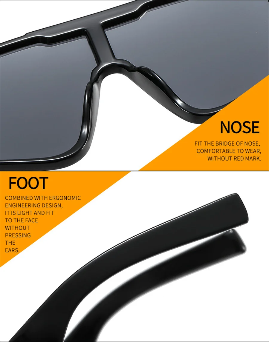 Modische, übergroße, quadratische Sonnenbrille für Damen, UV400, Vintage-Sonnenbrille, luxuriöses großes Design, Schutz im Vintage-Stil – Detail 14