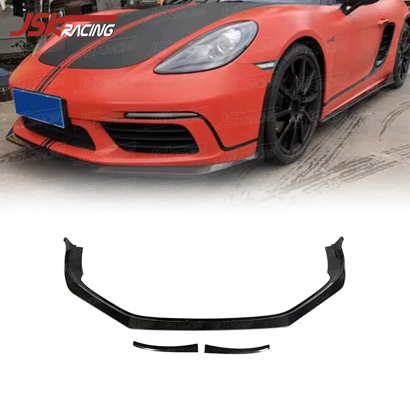 

JSKI Style Carbon Fiber Front For 2016-2018 Porsche Cayman 718 Bumper Lip Boxster 718 Car Accessories