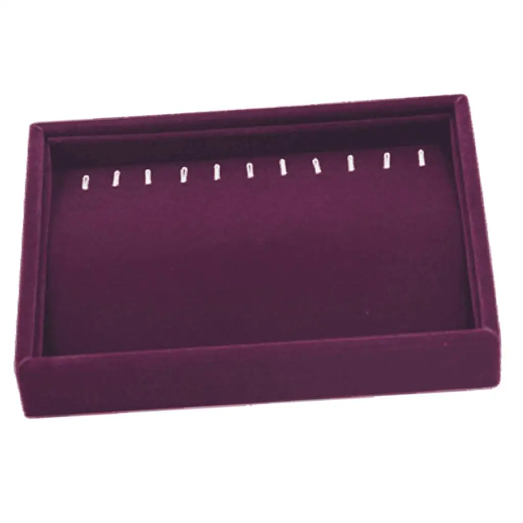 2xElegant Velvet Stackable Jewelry Display Tray Case Necklace Display