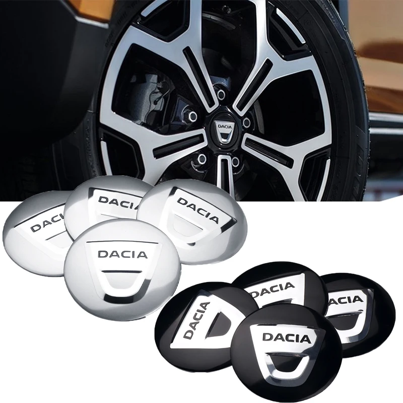Комплект из 4 колпачков для центрального отверстия колеса из алюминиевого сплава, декоративные накладки на диски для Dacia Duster, Logan, Sandero, MCV, MK, Clio, Stepway, Dokker