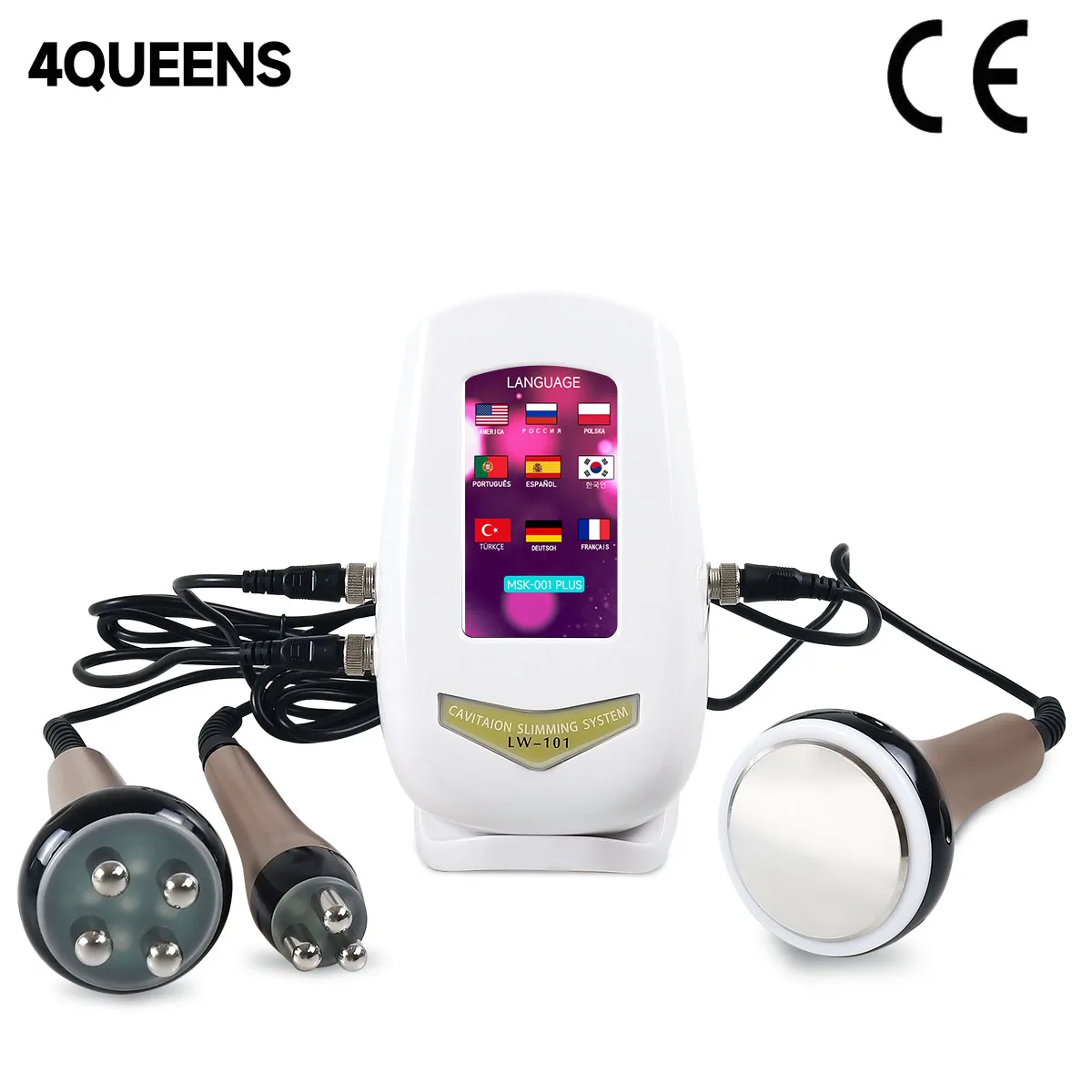 

4QUEENS 80K Ultrasonic Cavitation Machine 3 in 1 Body Slimming Shaping Massage RF Facial skin care Beauty Device