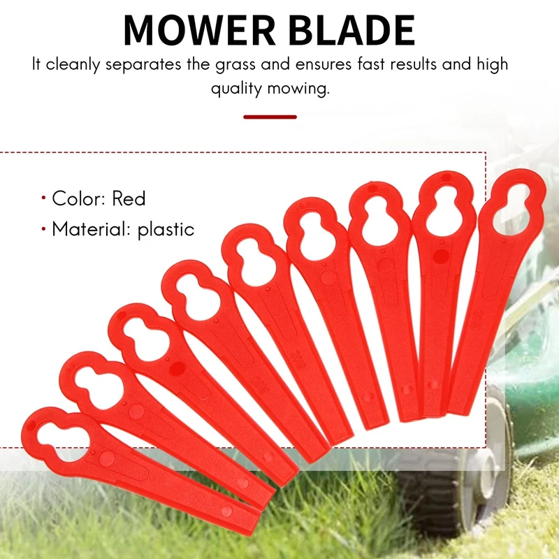 80Pcs Replacement Grass Trimmer Blades Spare Part Lawn Mower Cutting Blades Cutter Tool