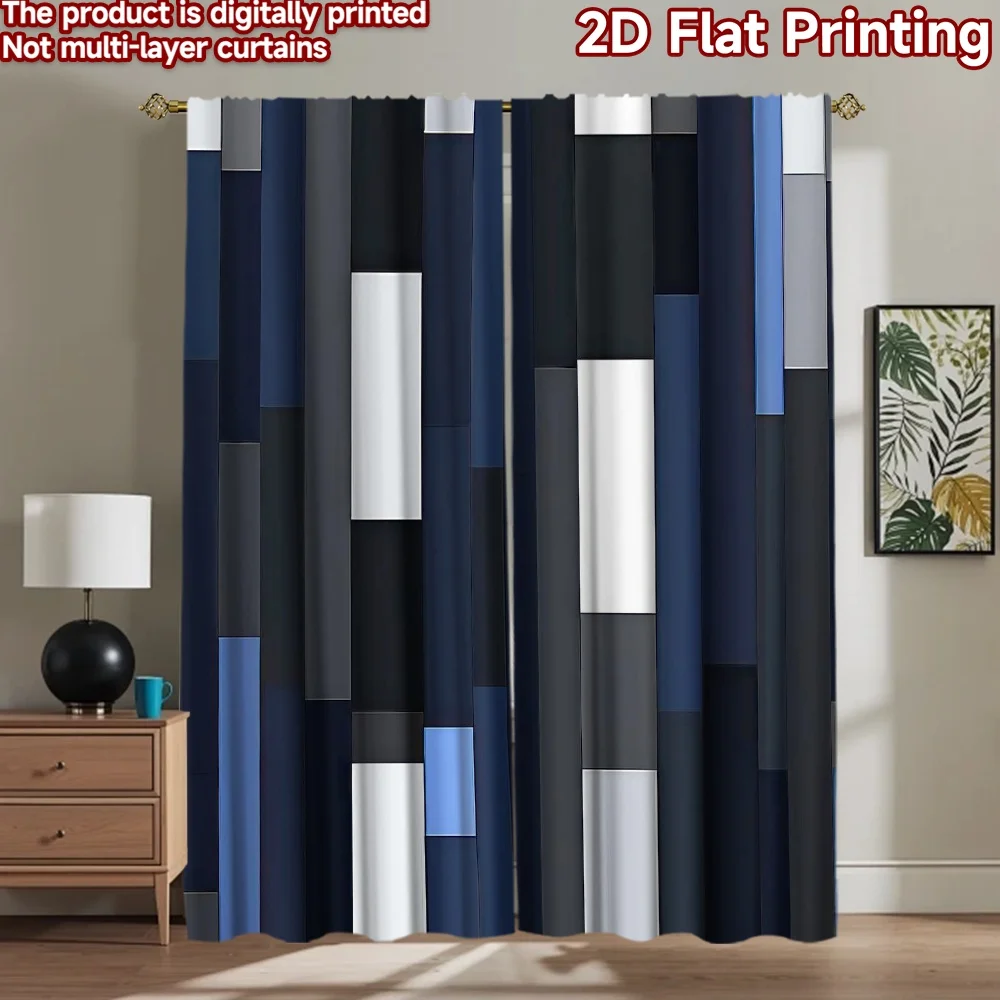 

1pc 2D flat Photography Backdrop Popular Backdrop Geometric Blue Stripes 100% Polyester Birthday Party Use for Bedroom wall