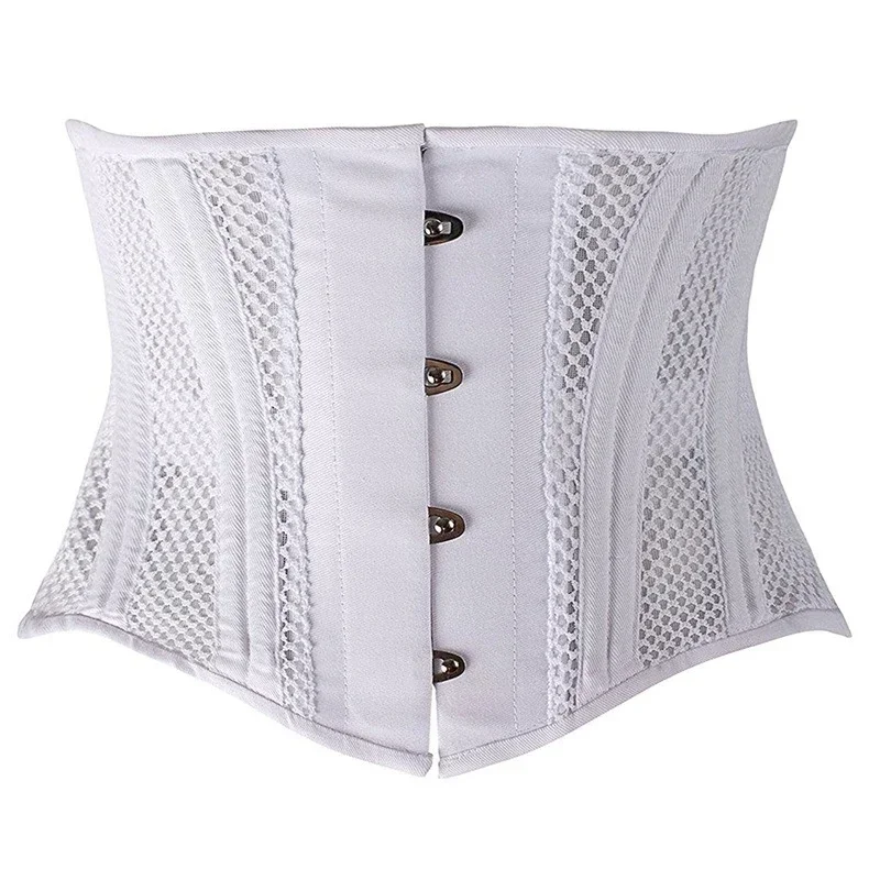 Damen-Unterbrustkorsett mit Stahlstäben, kurzer Torso, atmungsaktives Mesh-Taillenmieder, Waspie-Korsett, Bauchkontrolle, Shapewear