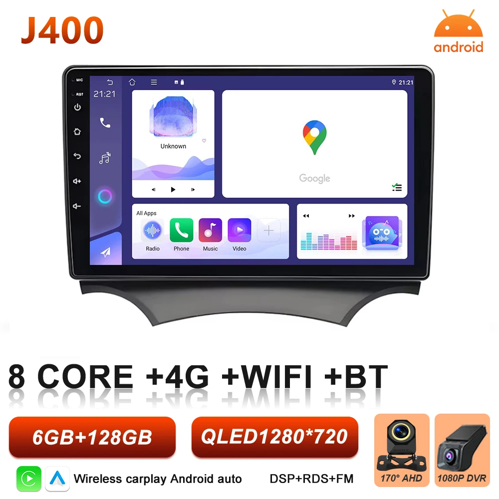 Android 16 Auto autoradio voor Ford Ka 2008 2009 2010 2011 2012 2013 2014 Carplay multimediaspeler stereo GPS head unit DSP BT