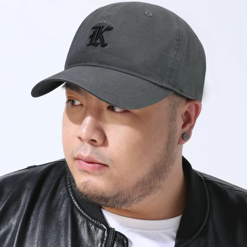 Men's Winter Baseball Cap 60-65cm Large Head  Cotton Soft Top Dad Hat Adjustable Casual Outdoor Sports Hat