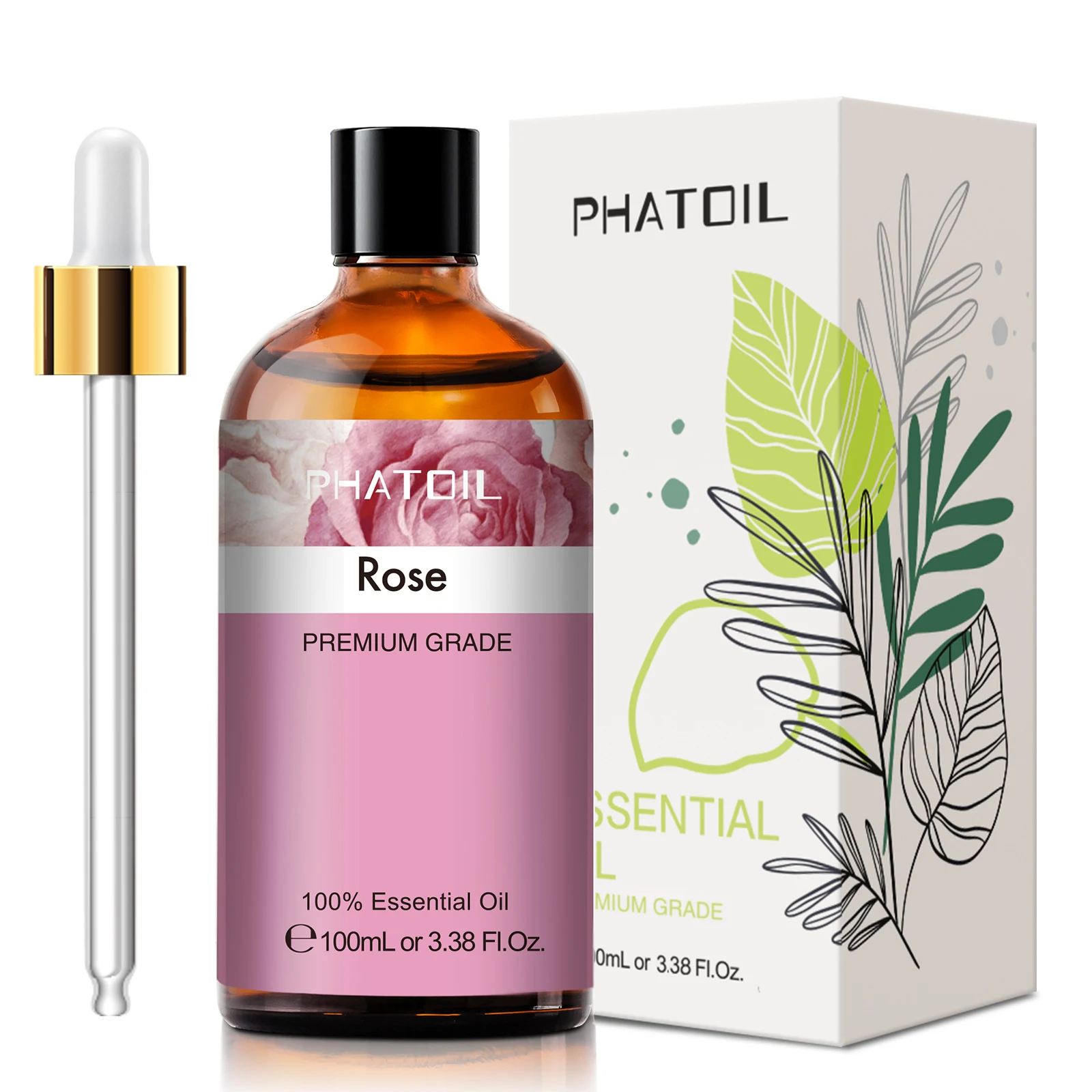 100ML Pure Natural Rose Essential Oils Humidifier Diffuser Lavender Vanilla Peppermint Geranium Cloves Basil Tea Tree Aroma Oil