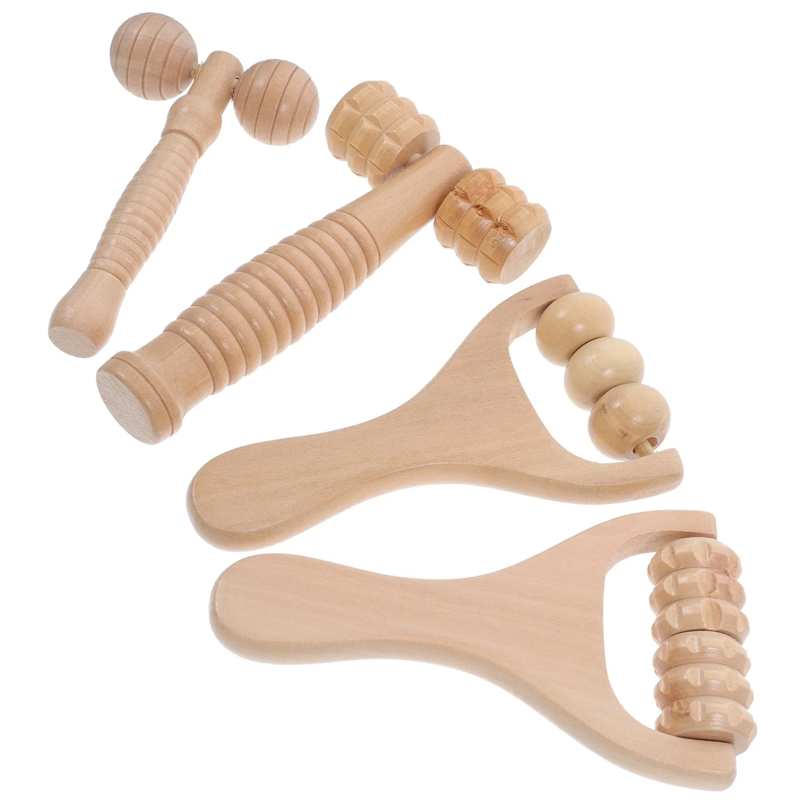 

4 Pcs Body Massagers for Muscles Supply Household Neck Ergonomic Foot Manual Wood Tool