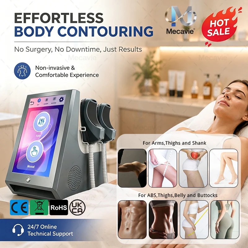 Portable Mecavie EmsNova Body Sculpt System Dual‑Handle Muscle Building Buttock Lifting Skin Tightening Beauty Machine