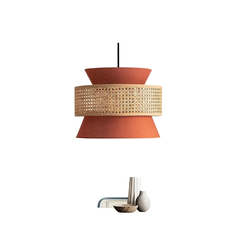 

Rattan chandelier hot pot restaurant hotel B & B Nordic Japanese style lamp creative personality Chinese restaurant lamp