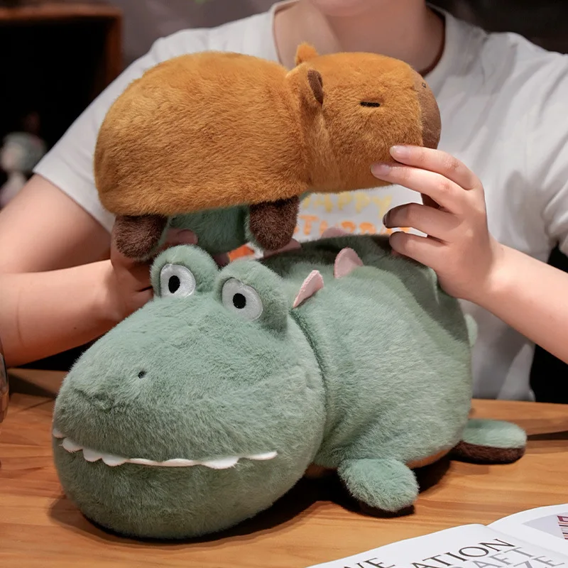 Cartoon animal capybara flip turn body crocodile bee doll plush toys water dolphin dolls children's dolls