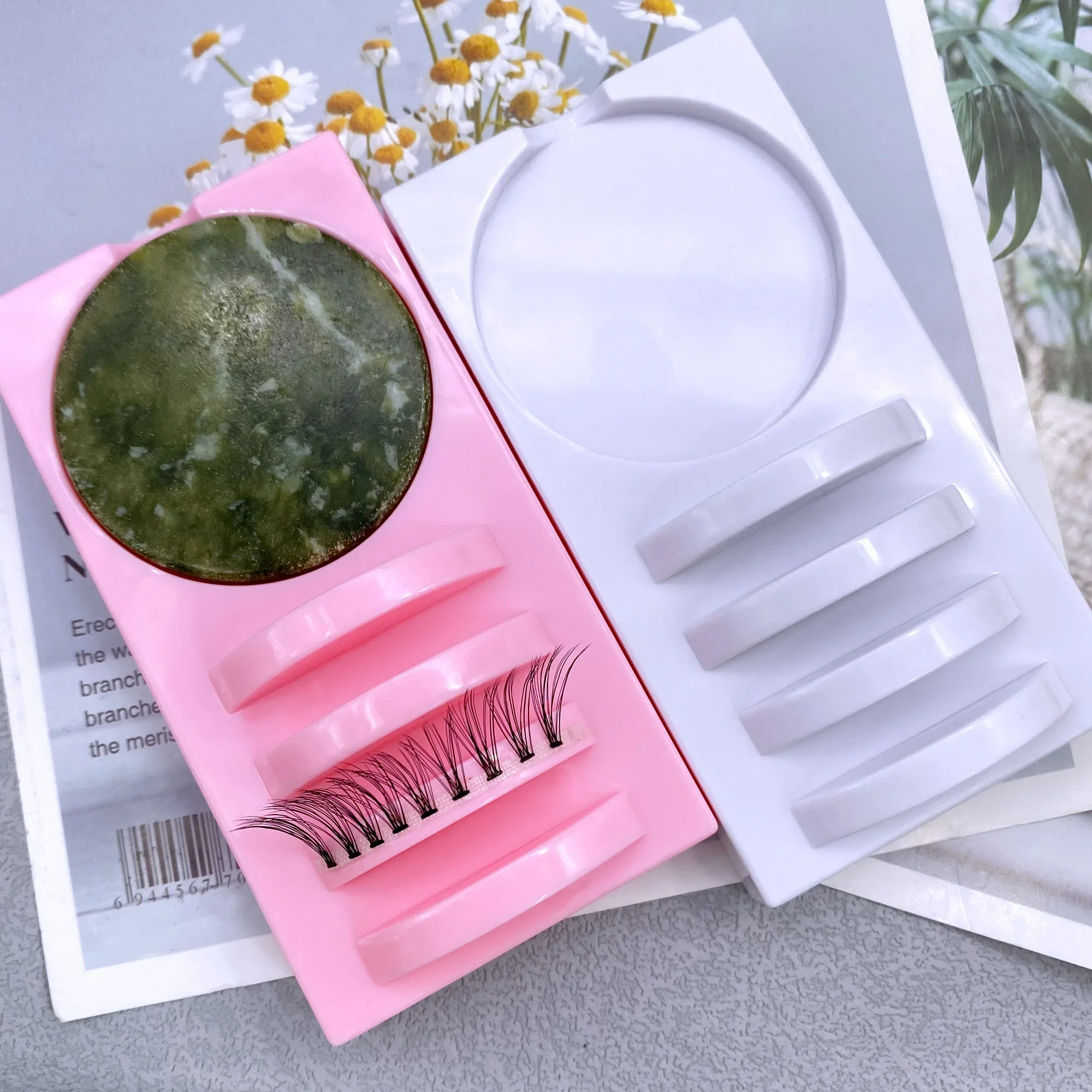 Wimper Extensie Tool Individuele Lijm Pallet Enten Valse Wimpers Jade Plaat Pad Zelfklevende Lijmstandaard Holde Make-Up Tools