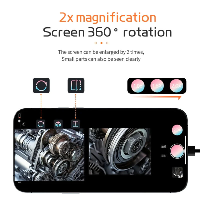 Pipe Endoscope 480P/1080P/1200P 5.5mm/8mm Camera Suitable For Android Apple Mobile Phone Computer Inspection Pipe Car Endoscope