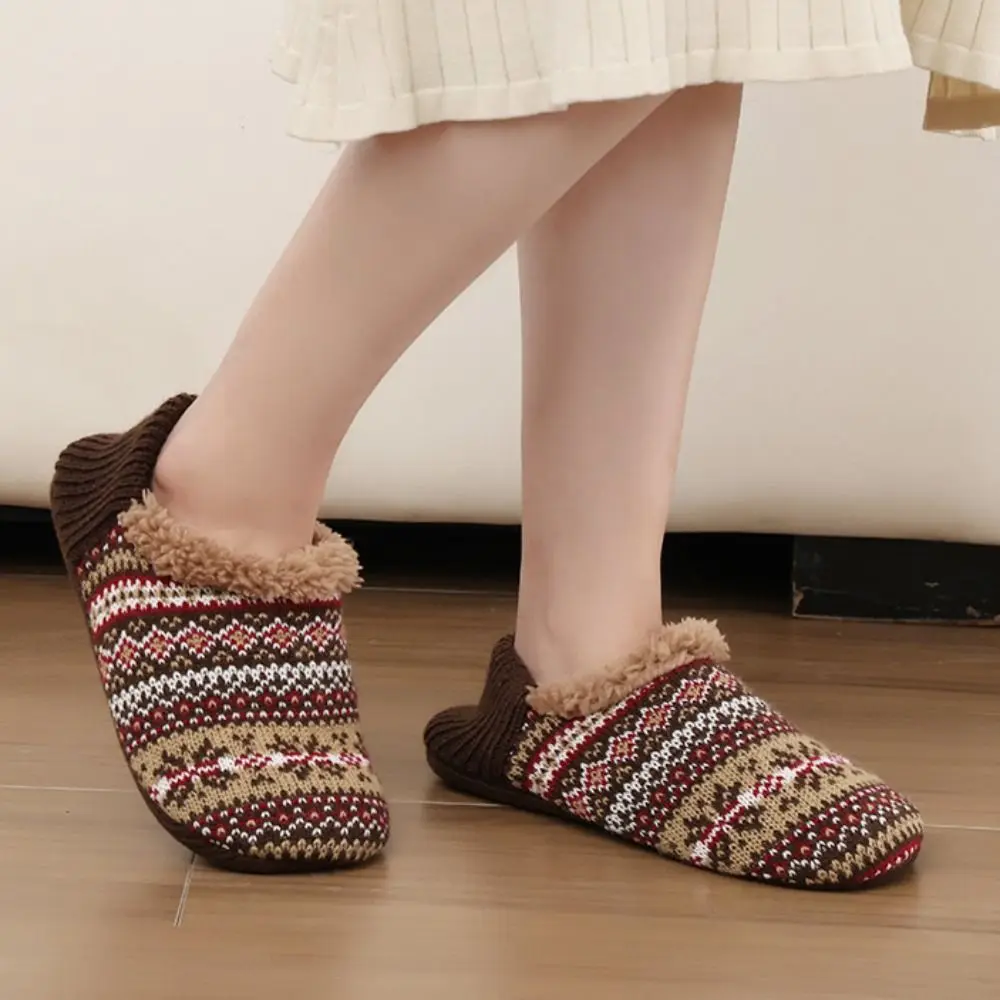 

Simple Knitted Winter Floor Socks Anti-slip Warm Thicken Plush Socks Snowflake Hosiery Fleece Sleeping Socks Girls