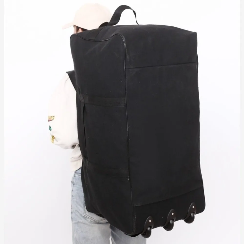 

Foldable Weekend Travel Bag Multiple Compartments Waterproof Trolley Backpack Large Capacity with Detachable Wheels