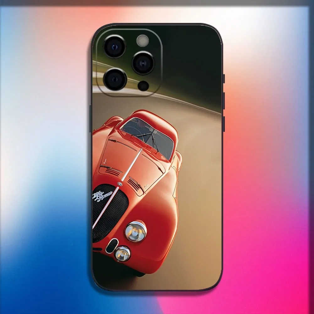 AlfaeS Cool R-RomeoS-S Car Phone Case For iPhone 16,15,14,13,12,11,Pro,X,XS,Max,XR,Plus,Mini Soft Black Cover