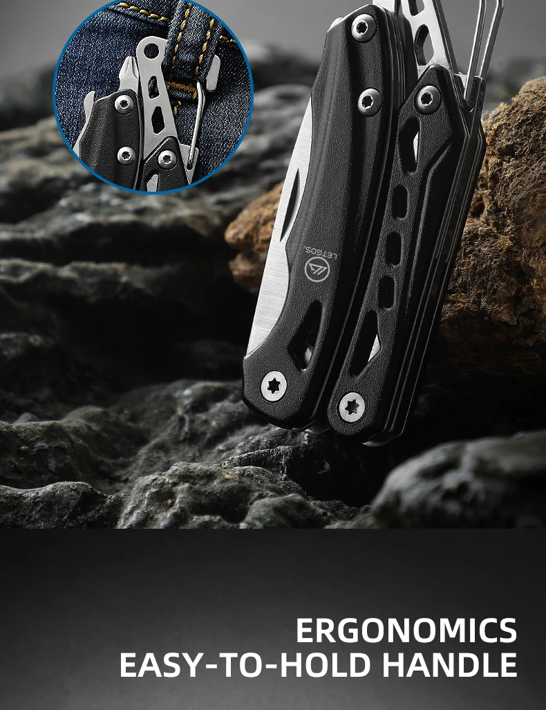 LETGOS Micro Multitool 8-in-1 Mini Tragbare Zange, Taschen-EDC-Zange Messer Schraubendreher-Set Outdoor Tragbares Taschenwerkzeug – Detail 11