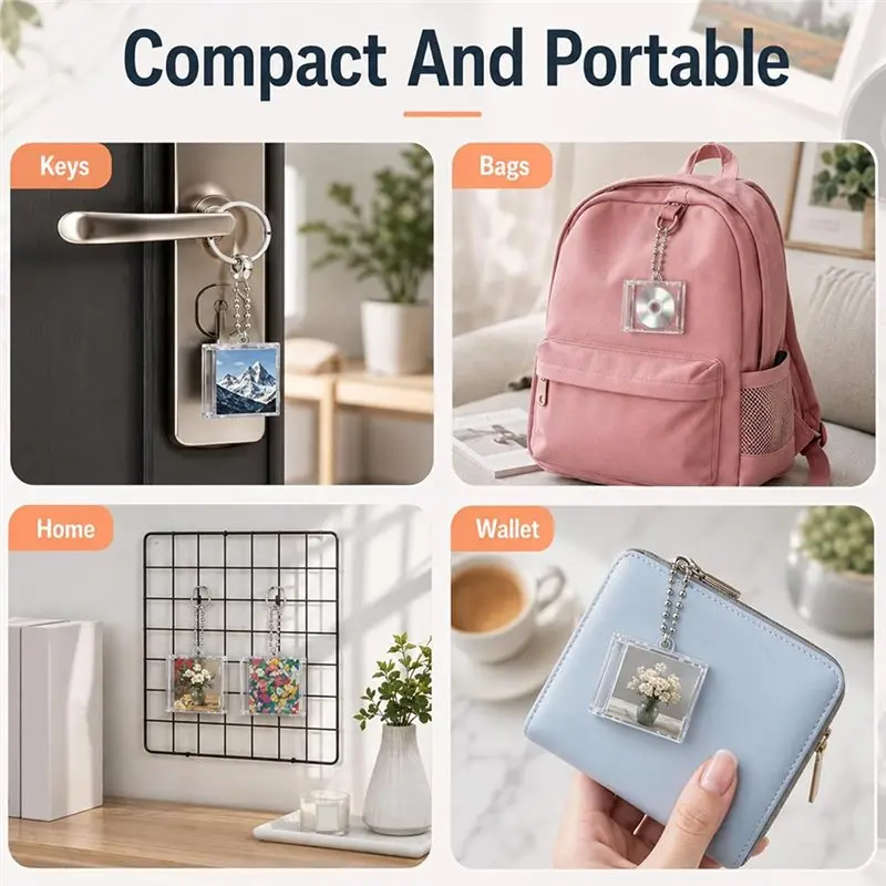 ABJF-40 Pcs Mini CD Keychain Album Cases For DIY Backpack Decorations And Gifts Keychains Can Hold Music Cds