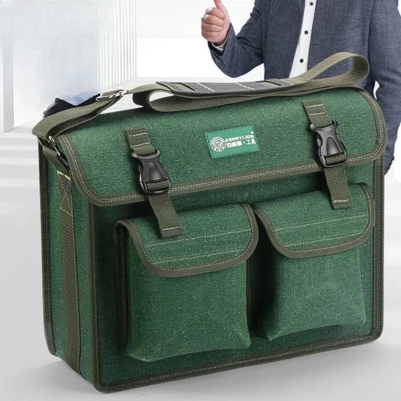 

Multifunctional Canvas Tool Bag Heavy Duty Durable Electrician Repair Crossbody Tool Pouch