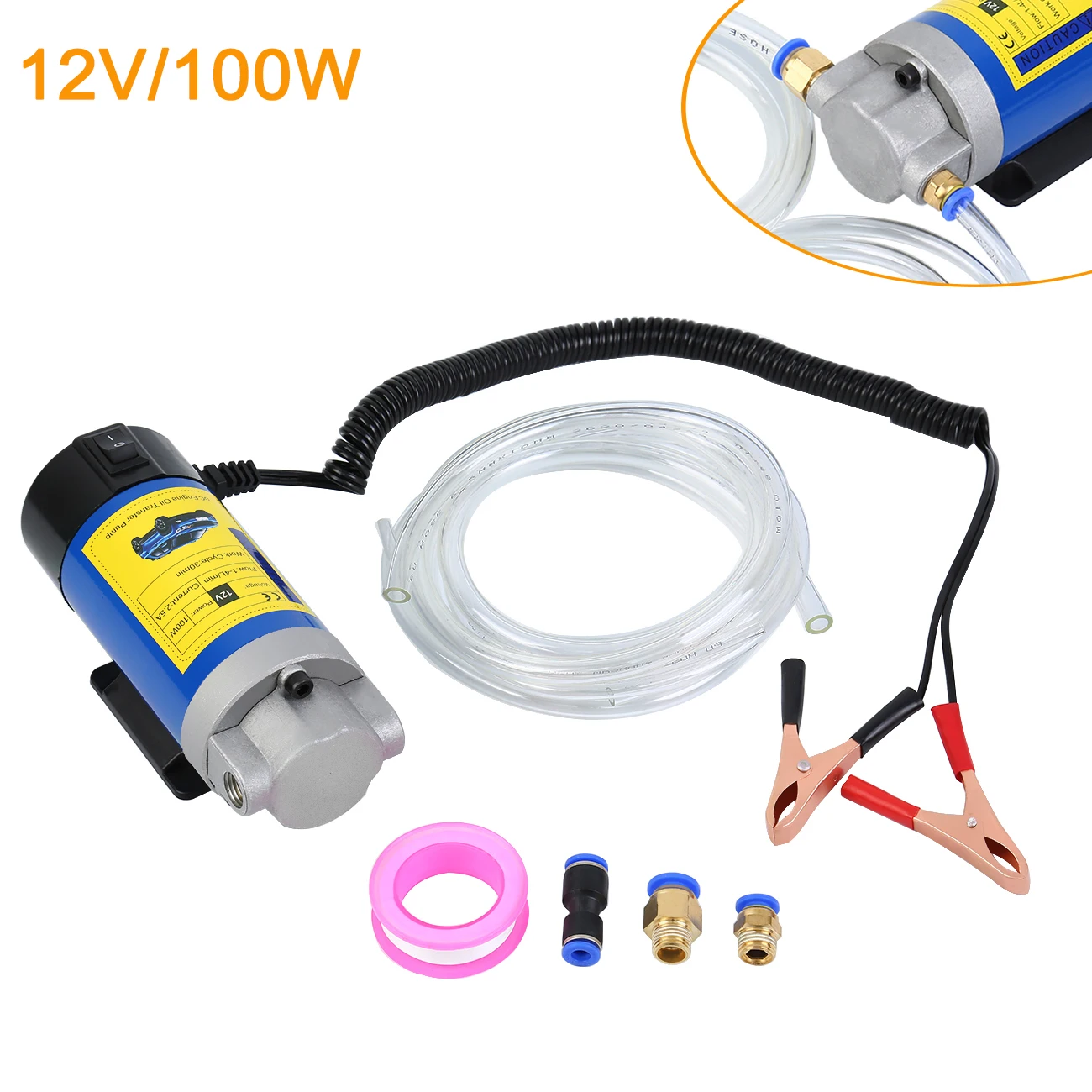 

Samger Portable 12V 100W Car Electric Oil Extractor Transfer Pump Fluid Diesel Fuel Engine Oil Extractor Siphon Tool Motorbike