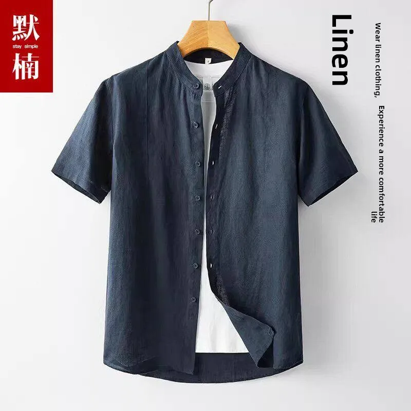 

Summer Linen Cotton Shirt Men's Thin Short Sleeve Casual Loose Business Top Large Size Breathable Comfortable Citywalk Shirt