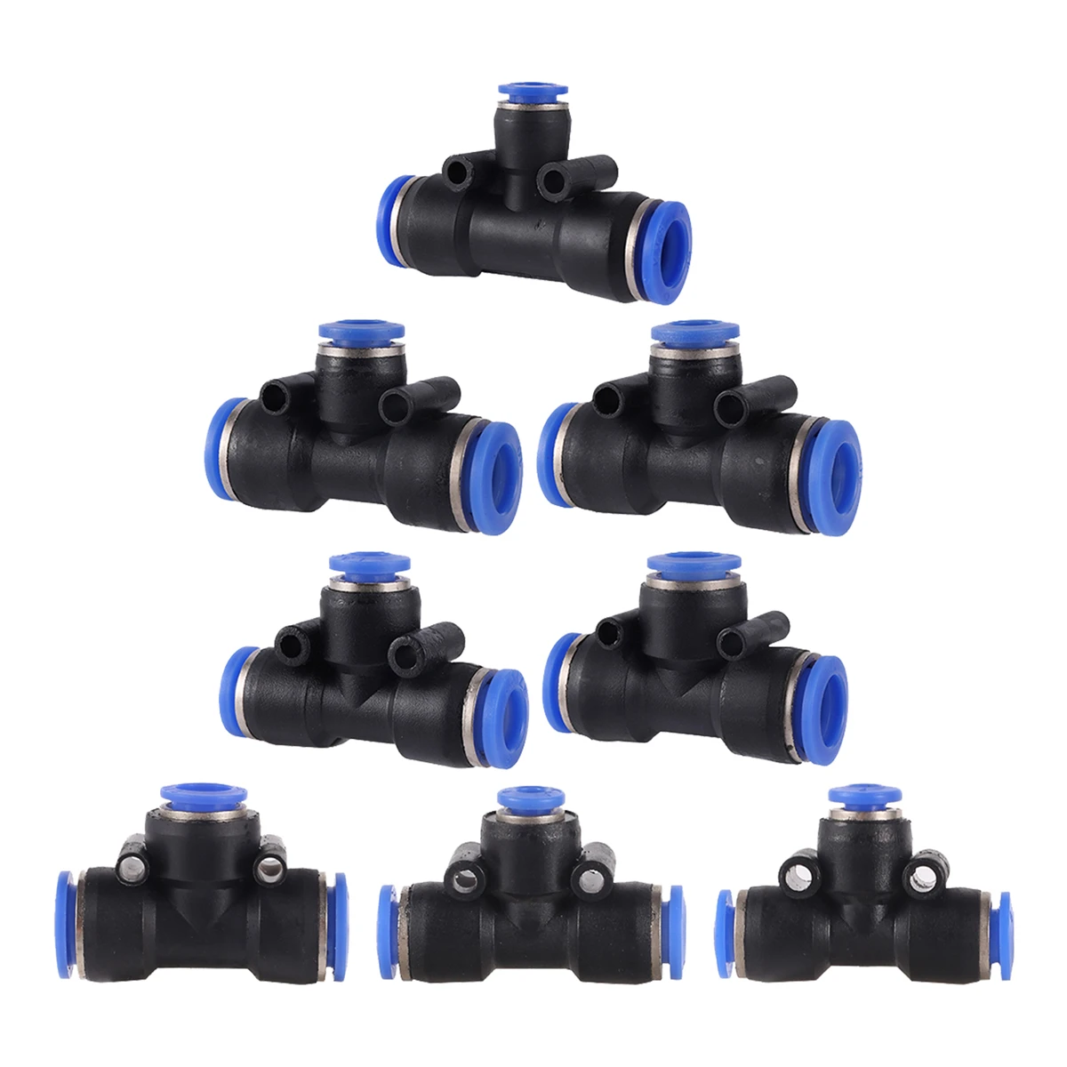 3-Way Reducing Slip Lock Quick Connectors 4/6/8/10/12/16mm Interface Reducing Couplings Home Kitchen Pneumatic Air Pipe Adapters