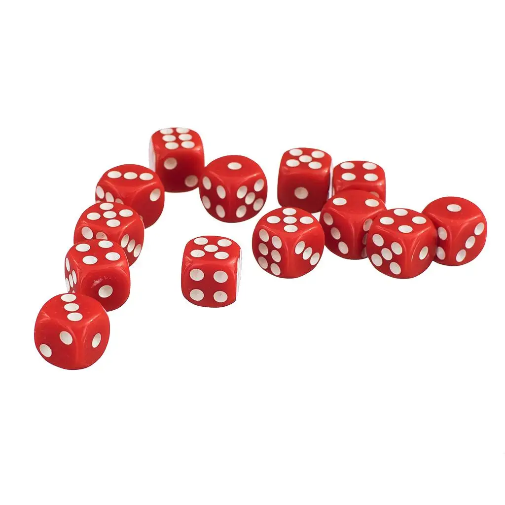 

Gaming Dice Set Acrylic Red D6 Six Sided Bulk Dice Cubes for Tabletop RPG Tools Dungeons Board Play