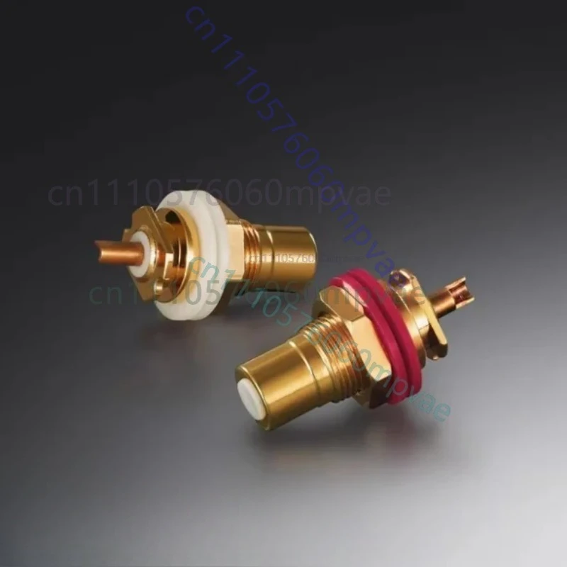 （White+Red）EIZZ premium pure copper gold-plated RCA signal socket EZ-102 RCA brass+gold-plated