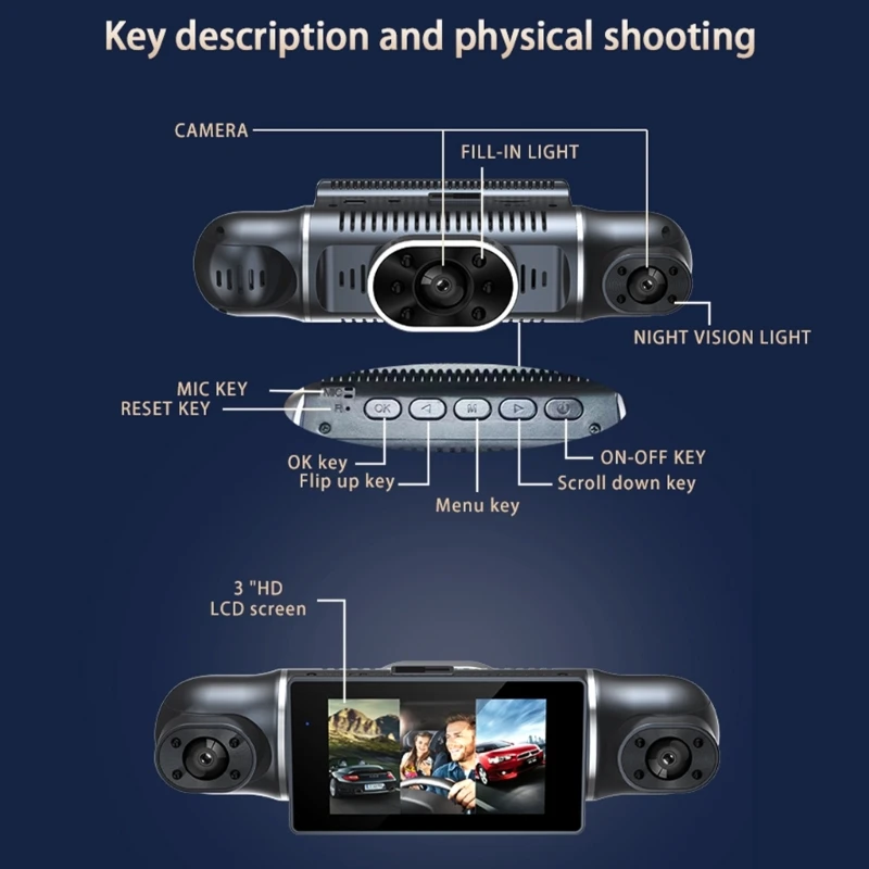 G7NA Vehicle Security Recorder 1080P Four Camera System with Collision Warnings ABS