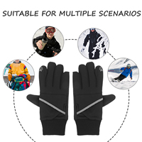 Touch Screen Gloves Winter Warm Polar Fleece Black Knitted Men Women Waterproof Windproof Long Wrist Anti Slip Gloves Equestrian