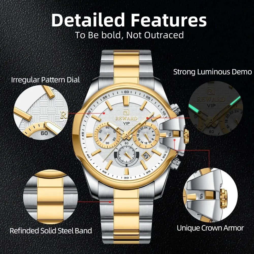 مكافأة 81110 الأعمال ووتش الرياضة ساعة رجالي للماء ليلة ضوء الموقت التلقائي تاريخ الكوارتز الفولاذ المقاوم للصدأ الساعات للرجل